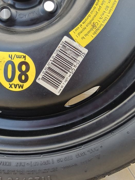 Roda Jante Emergência com Pneu Suplente Continental SContact T125 70 R18 99M 5x112