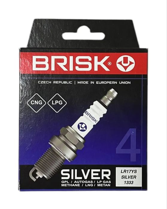 Свеча BRISK Silver 1333 (LR17YS)  газ-бензин.Цена за упаковоку.