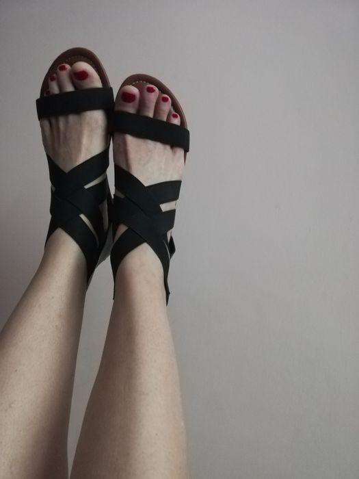 czarne sandały Na wysokie podbicie Na szerokie stopy Rozmiar 43 XXL