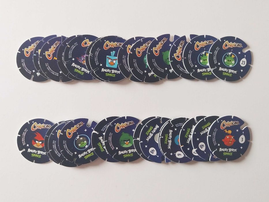 29 tazos (26 diferentes) ANGRY BIRDS SPACE | Chipicao lote ou venda a vulso
