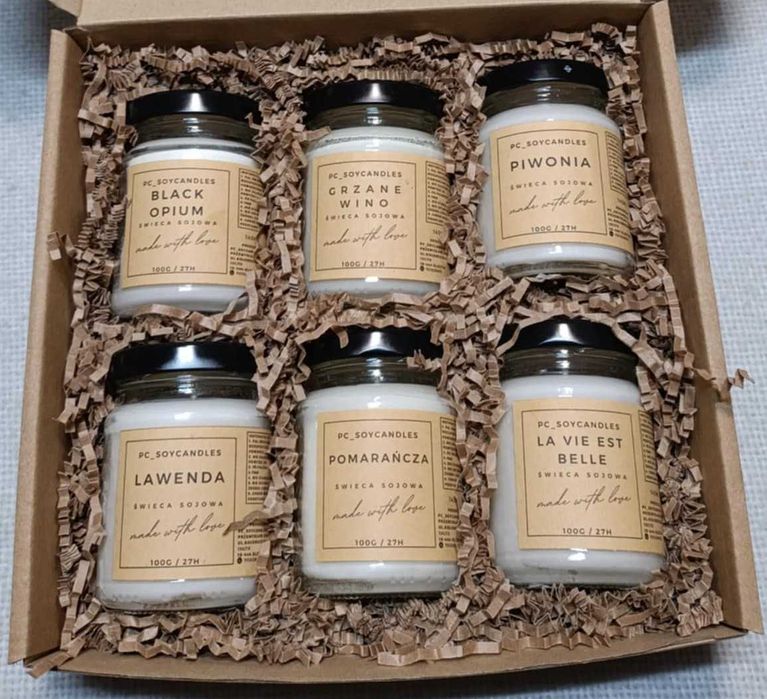 Zestaw Prezentowy Świece Sojowe Zapachowe 6x143ml Serce