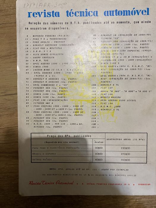Revista Técnica Automóvel n. 115 junho 1974 - Renault 5 TL