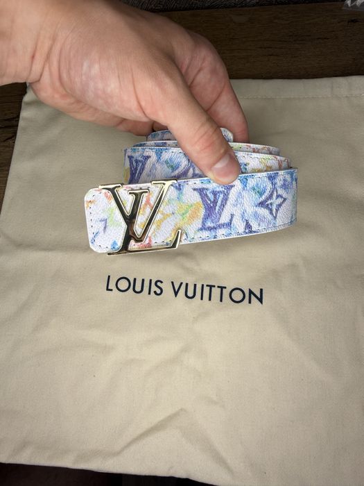 Ремень Louis Vuitton Ремінь Луи Витон  Кожа Белый Пояс
