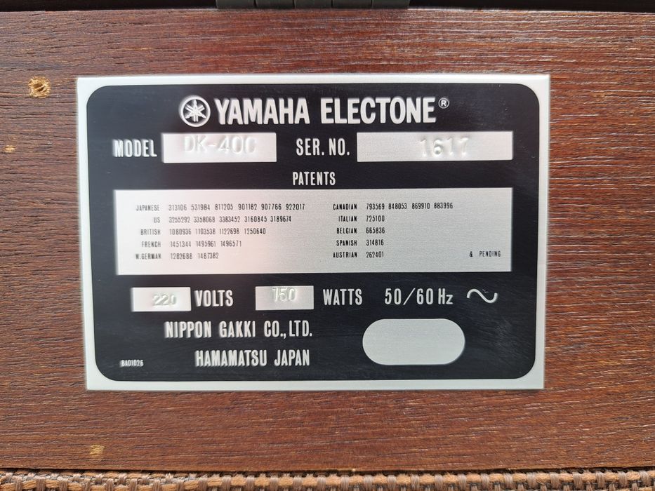 Organy Yamaha  Electrone DK-40C