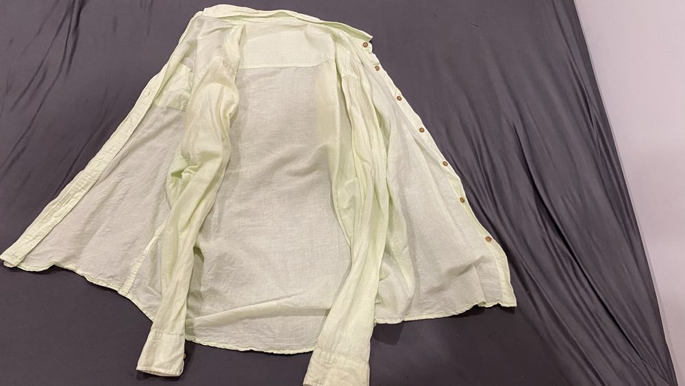Camisa Springfield em Linho e Algodão Verde Claro – Tamanho L