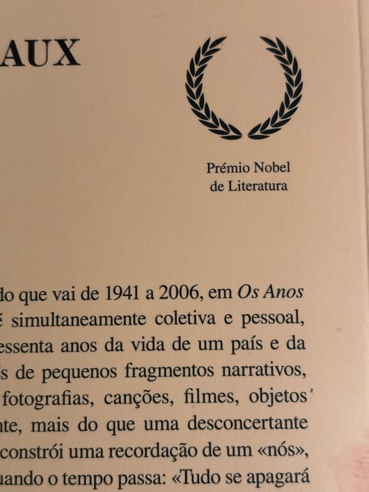 Livro novo. Prémio Nobel da Literatura.
