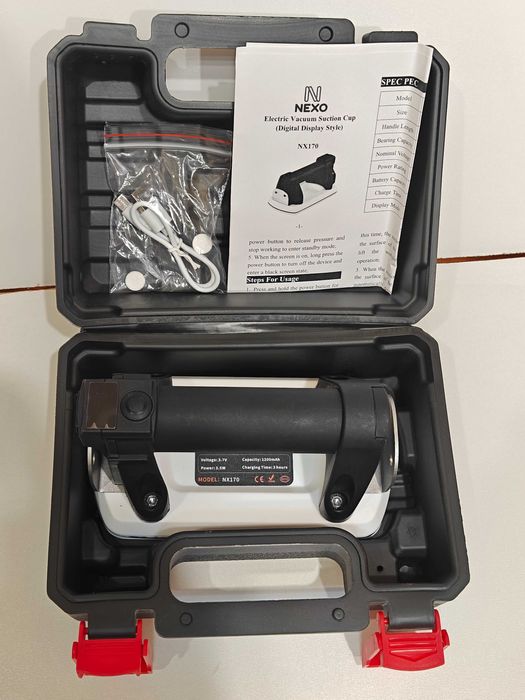 Професійна ударна вакуумна присоска NEXO з автопідкачкою кейс, 100 кг