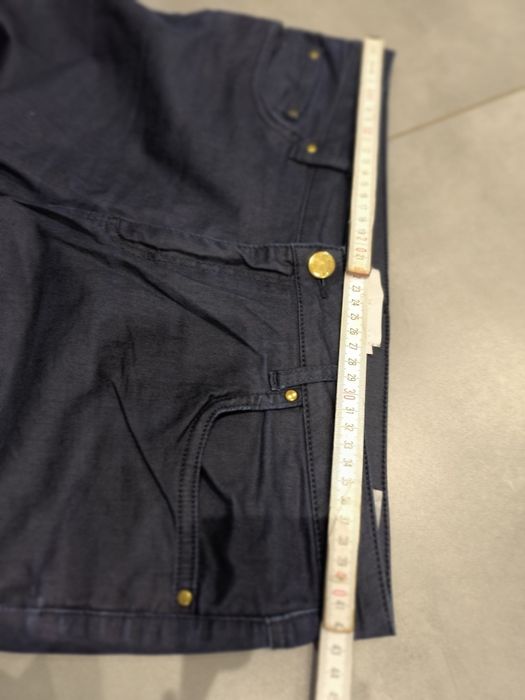 R.42 Stockh LM granatowe woskowane spodnie damskie