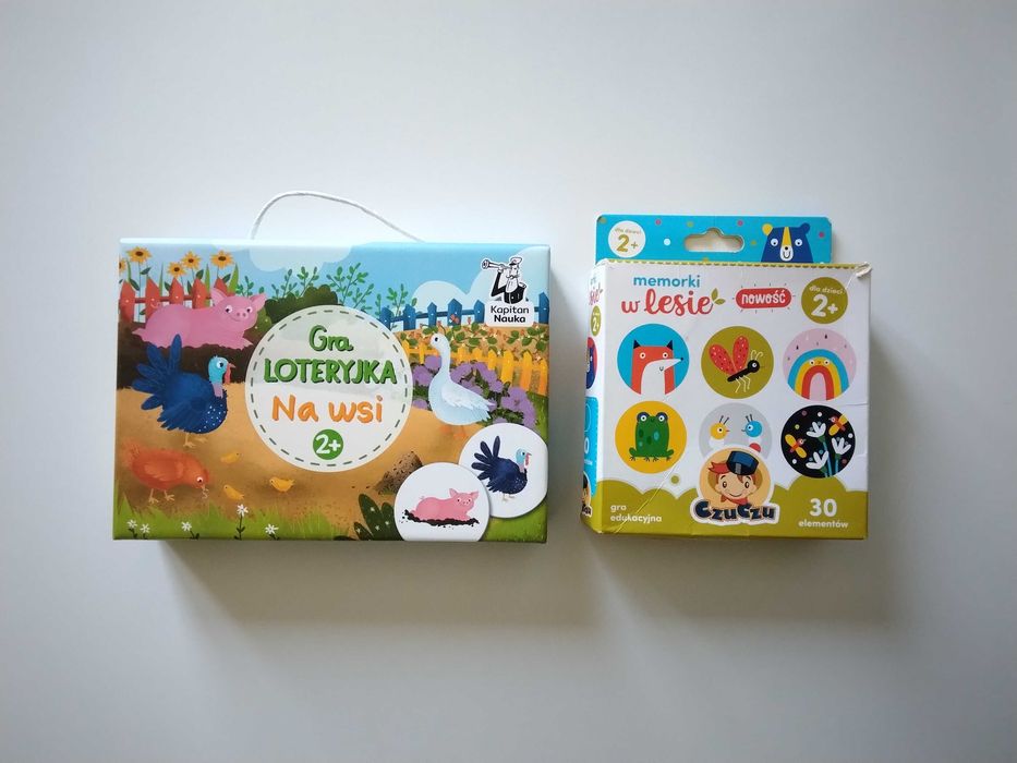 Gry edukacyjne, zestaw dla dziecka 2+, Loteryjka - Na wsi, Memorki