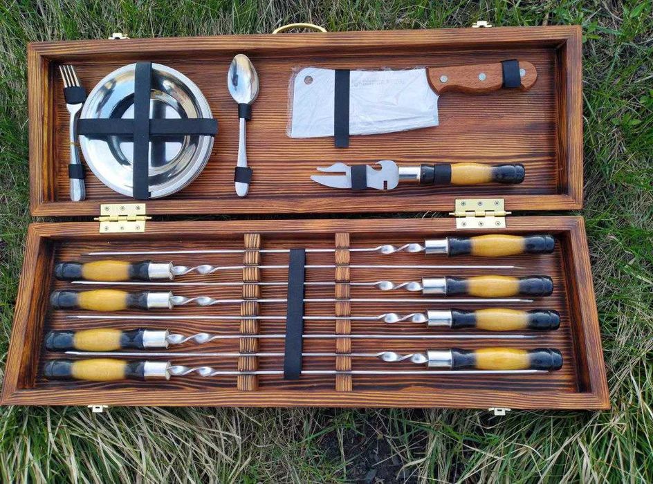 Набір шампурів, шампура,набор шампуров. Подарунок чоловіку (ВИРОБНИК)