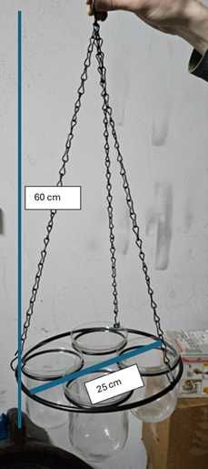 Candelabro suspenso para 4 velas