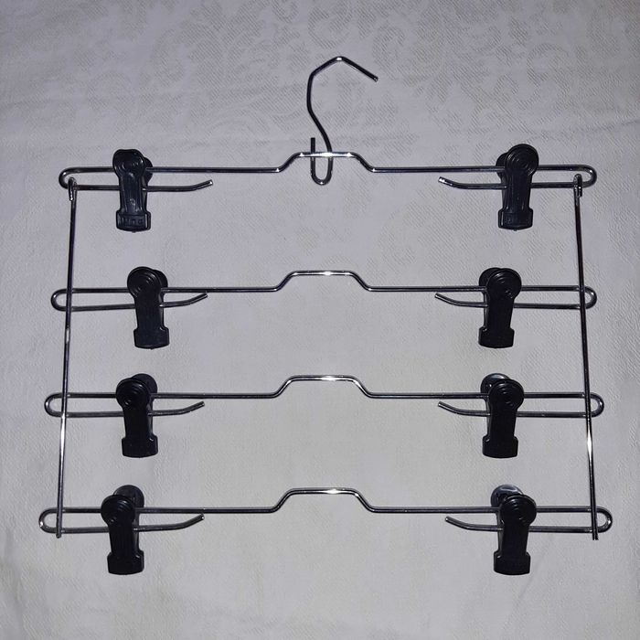 Cabide de metal para saia / calça com clipes