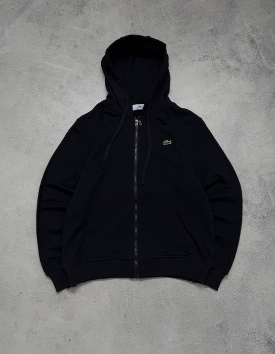 Топова зип-худі Lacoste / Чорна кофта Лакост