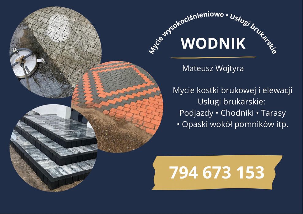 Mycie wysokociśnieniowe kostki brukowej | usługi brukarskie