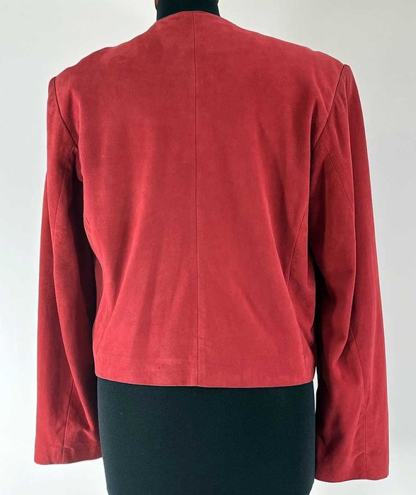 Komplet żakiet i spódnica skórzany miękki Alba Moda Millano R 38