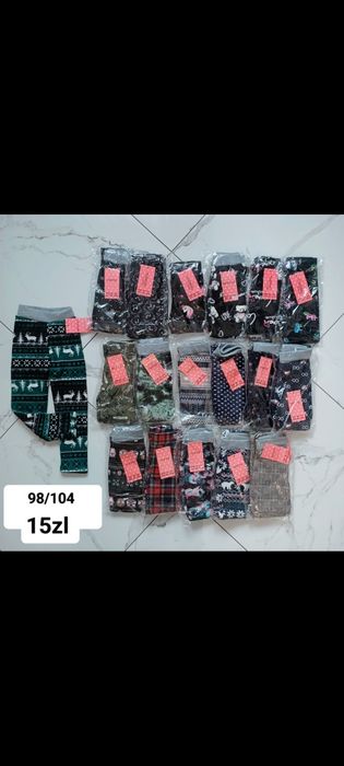 Legginsy ocieplane grube 98 104 misie koniki serca szlaczki