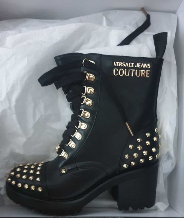 Kozaki Versace Jeans Couture skóra naturalne oryginalne