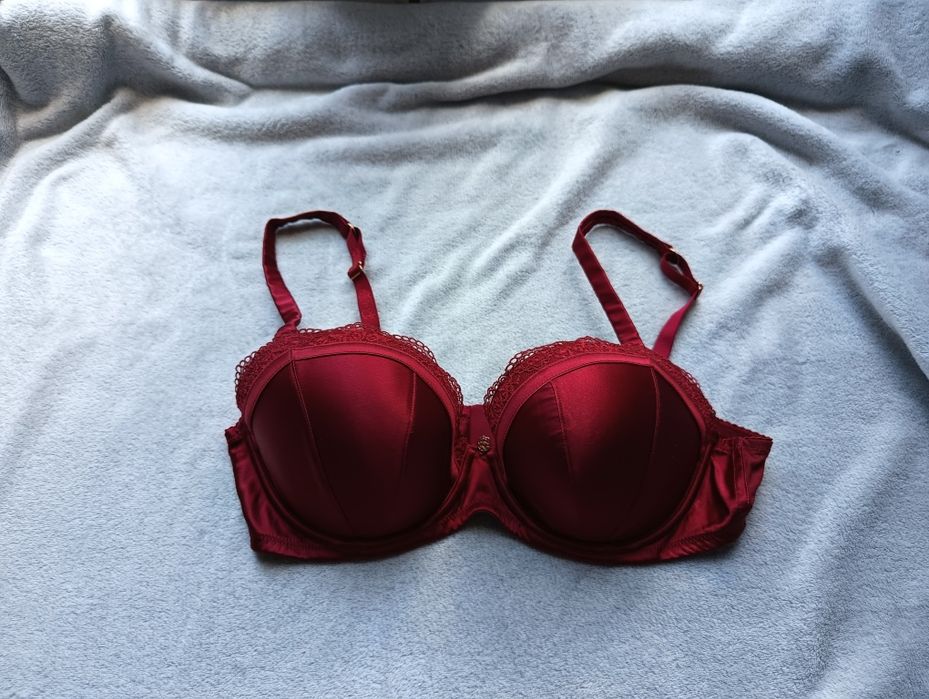 Biustonosz, stanik bordowy 80C