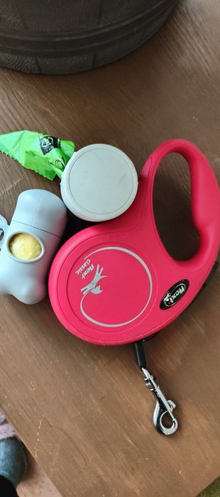 Поводок рулетка Flexi S 5 м червоний+подарунок