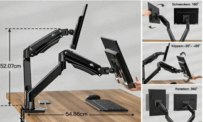 !! PREMIUM Uchwyt do 2 monitorów 17-35" EXTRA Strong !!