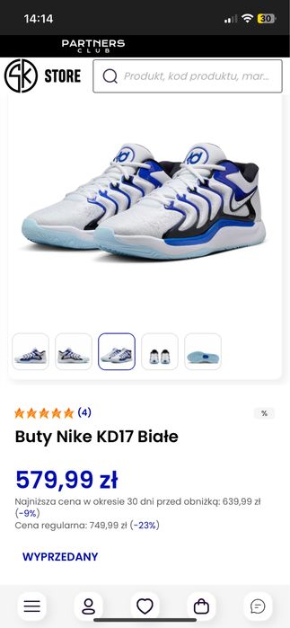 Buty do Koszykowki KD 17 biale