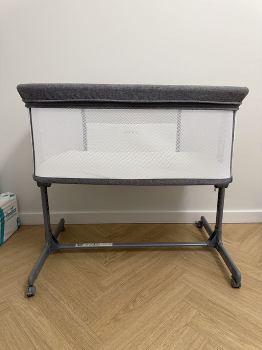 Łóżeczko dziecięce niemowlęce dostawne Moby-System LUNA 3w1 - szare