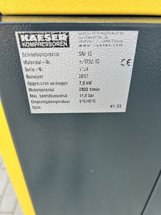 Kompresor śrubowy  KAESER SM12 7.5KW 11bar 1000 L/min
