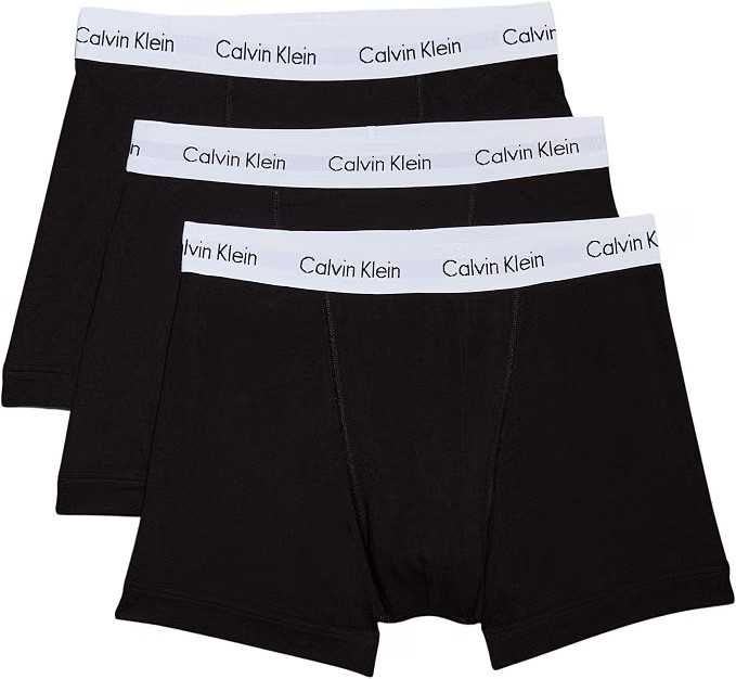 CALVIN KLEIN 3-pak Bokserki Męskie Bawełna Elastyczne Czarny/Biały XL