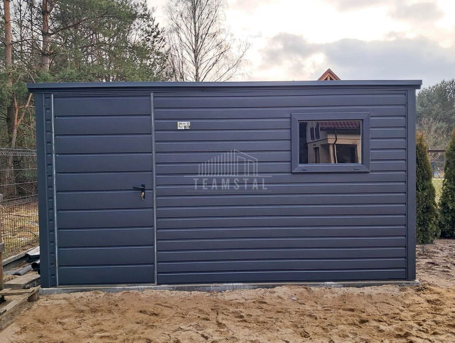 Schowek domek ogrodowy 3,5x2,5m Drzwi okno dach spad w tył TS1053