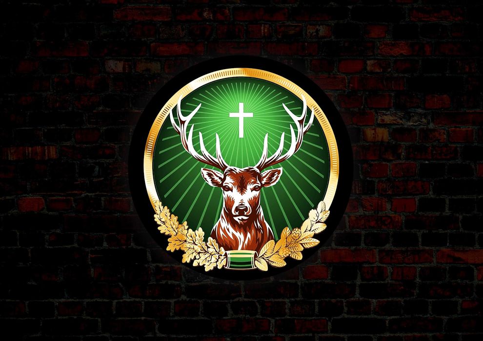 LED Neon Jagermeister, Logo podświetlane 3D, REKLAMA do Baru, Neony