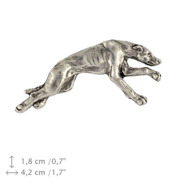Greyhound pin posrebrzony w pudełku Art-Dog