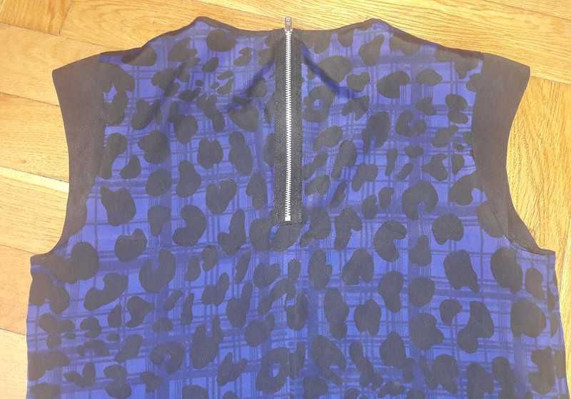 Elegancka niebieska panterka bluzka Dunnes Stores XL