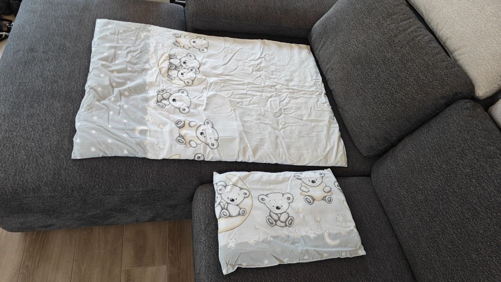 Комплект захисних бортиків у ліжко з ковдрою, підковдрою та наволочкою