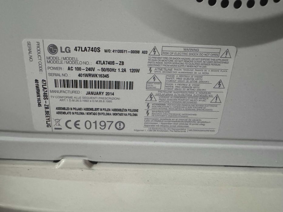 LG 47LA740S LED 3D ,47", jak Nowy