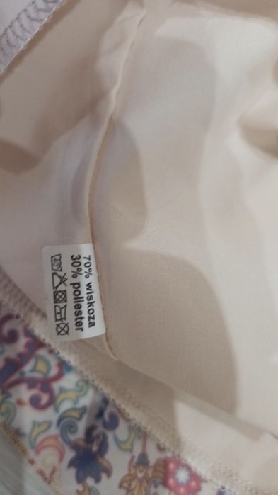 La Perla Sukienka krótka trapezowa boho aztecki wzór rękaw 3/4 luźna