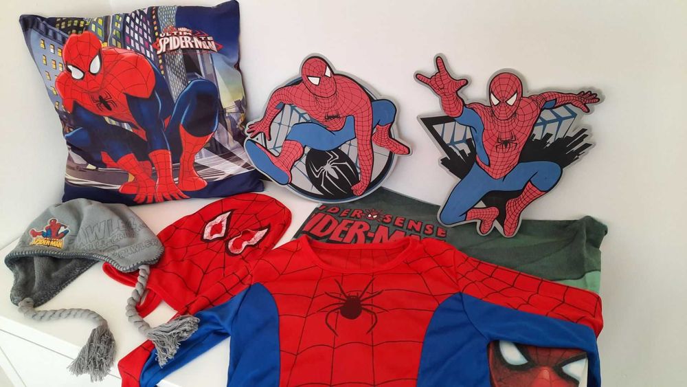 Zestaw Spider-Man strój czapka poduszka poszewka pianki