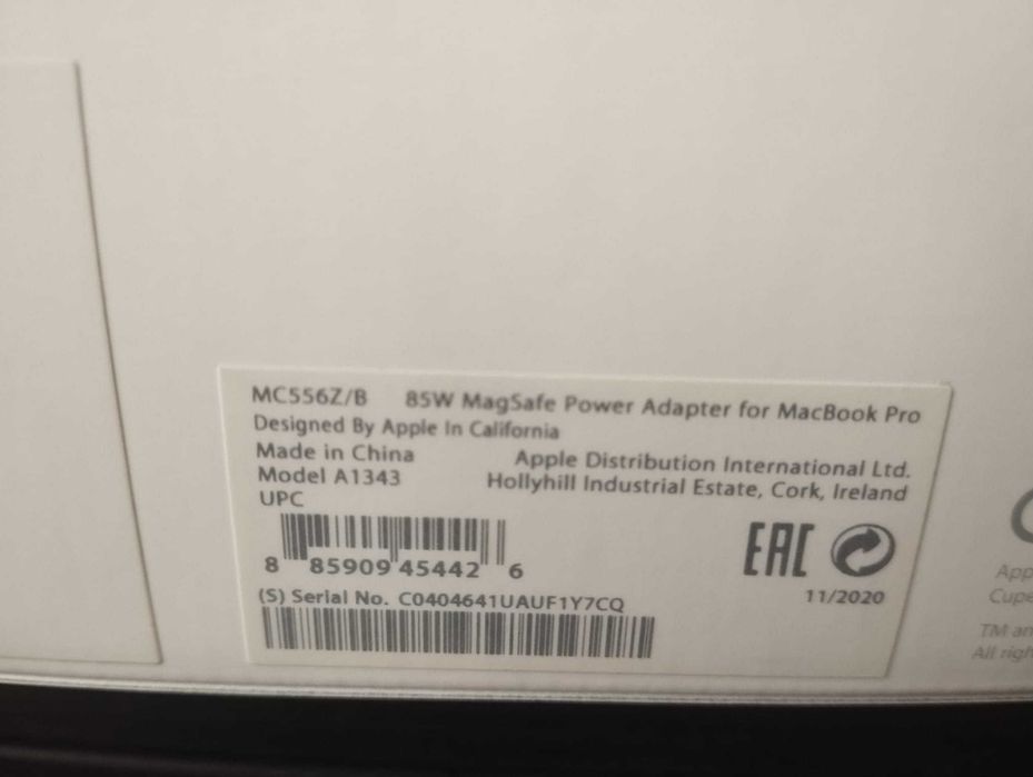 Adaptador de alimentação Magsafe de 85 W da Apple macboock 15 e 17