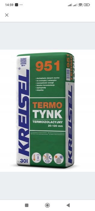 Tynk termoizolacyjny TERMO TYNK 951 30 kg-KREISEL