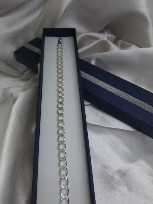Srebrna bransoletka Pancerka, próba 925, długość 22 cm