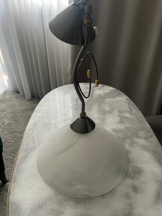 Lampa wisząca sufitowa żyrandol regulowana szklany klosz