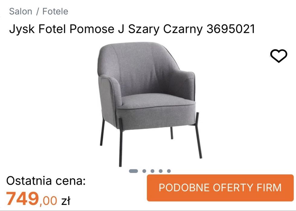 Fotel podnóżek jysk pomose szary