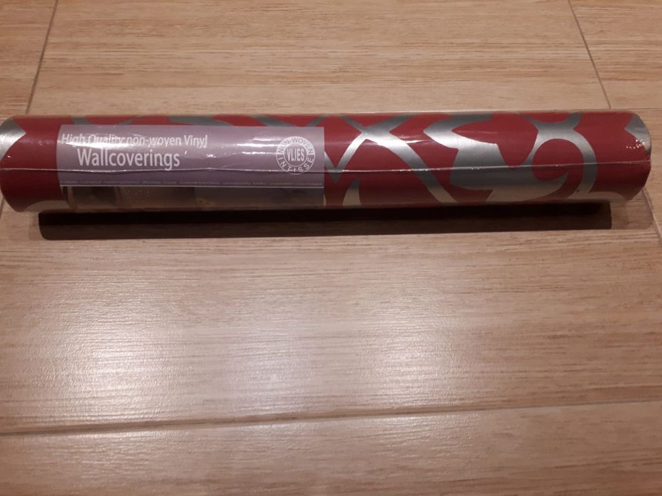 Tapeta Glamour Vinyl malinowo-srebrna