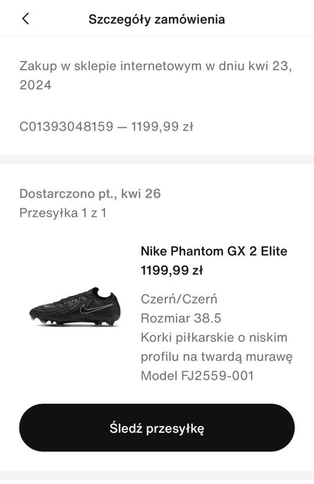 Buty NIKE phantom GX 2 elite FG 38.5  - czarne