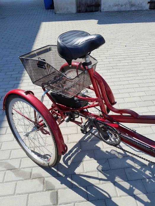 Rower trójkołowy tandem elektryczny