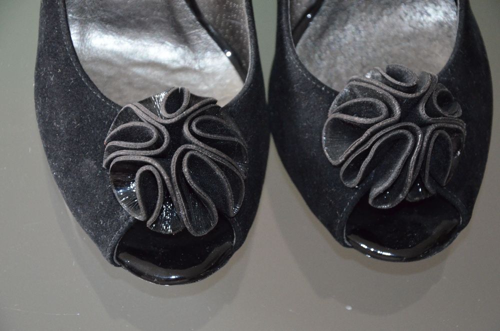 Czarne szpilki czółenka buty wyjściowe SYRENA