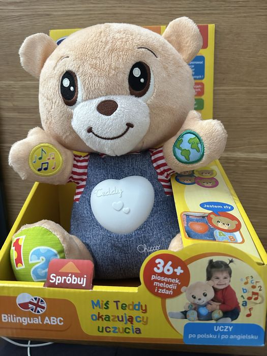 Nowy Miś Teddy Chicco okazujący uczucia - 2 języki