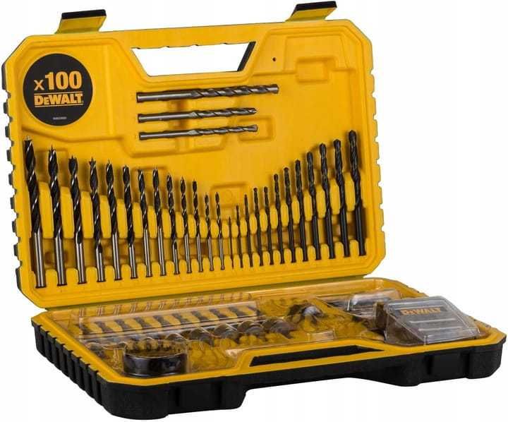*NOWE* DeWALT 100el Zestaw Wierteł Bitów Drewno Metal Beton