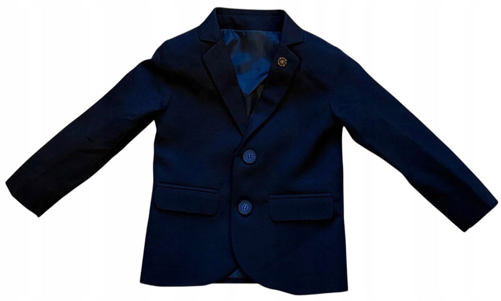 Garnitur dla chłopca na chrzest, komunię, wesele, 5 części 140, granat