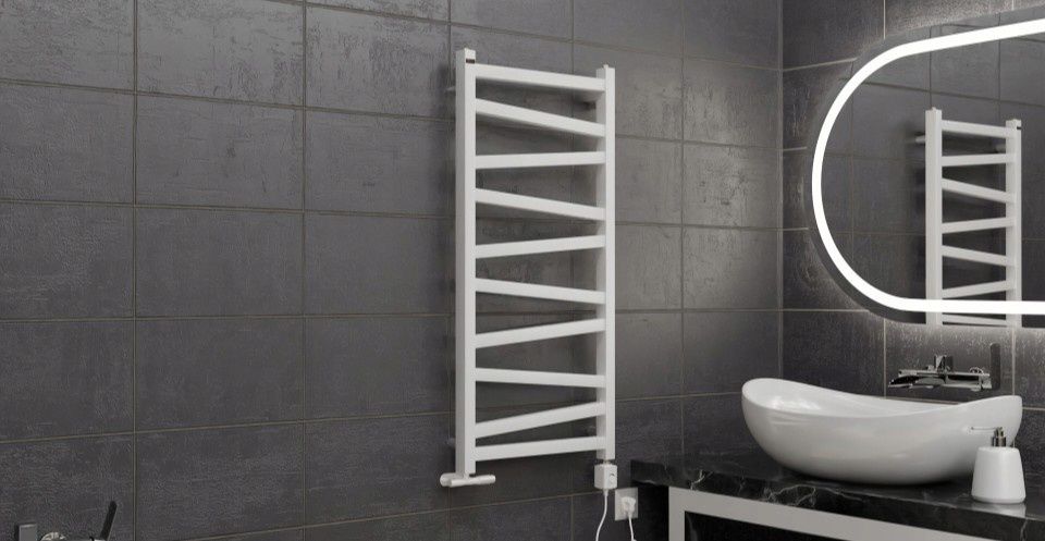 Grzejnik łazienkowy elektryczny 300W INOX BIAŁY