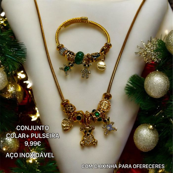 Colar+pulseira aco inoxidavel